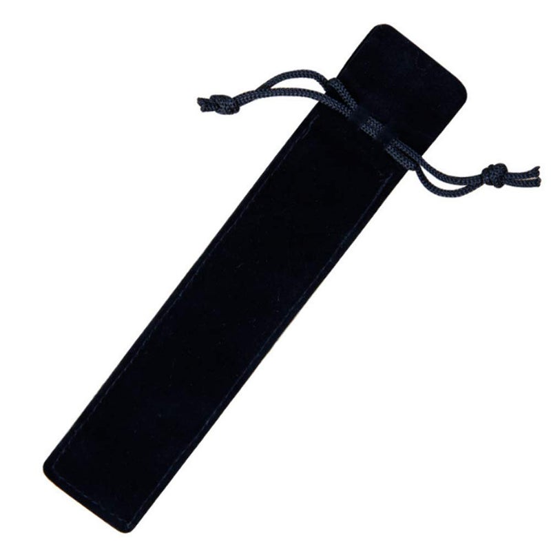 10 Pcs Black Velvet Drawstring Bags Pen Pencil Pouches Single Pen Bag Case for Office and School
